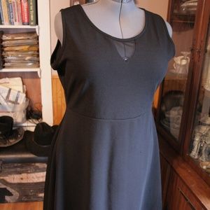 Rue Plus Gray Stretch Dress Keyhole 2X